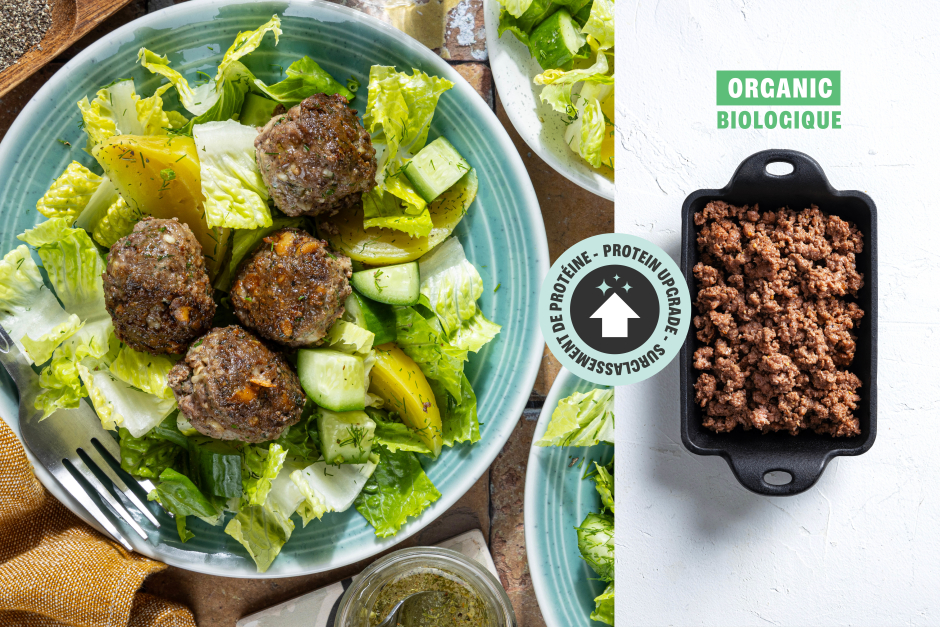 Surclassement de protéine | Sain + Sensé: Boulettes de bœuf BIO et feta