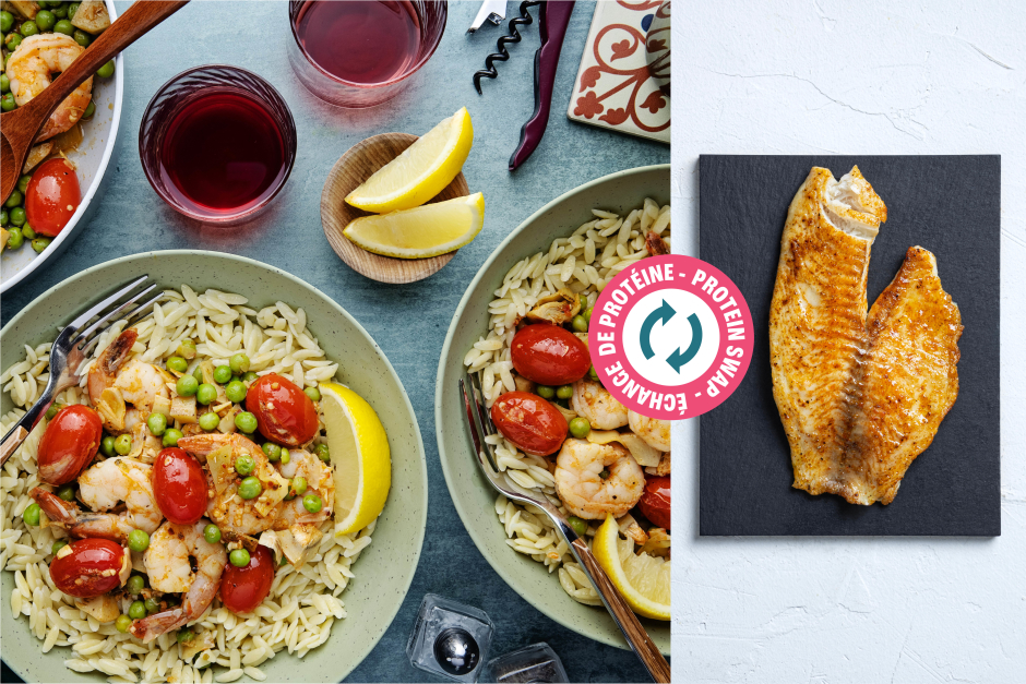 Échange de protéine | Tilapia beurre et ail grecques