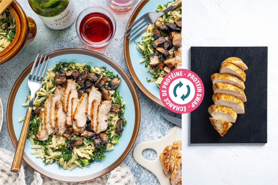 Protein Swap | Seared Chicken Breasts & Sautéed Mushrooms