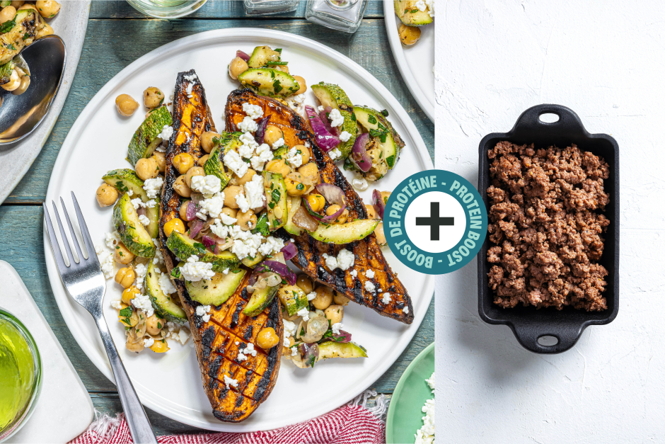 Protein Boost | Grilled Za’atar Sweet Potatoes with Ground Beef