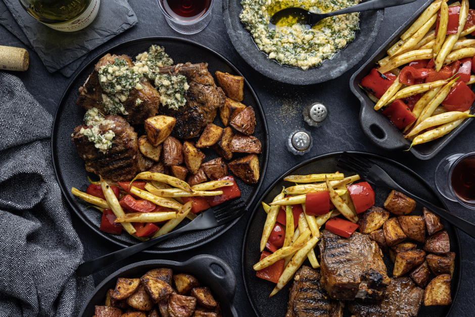 L’Artisan: BBQ Lamb Chops with Marcona Almond Pistou