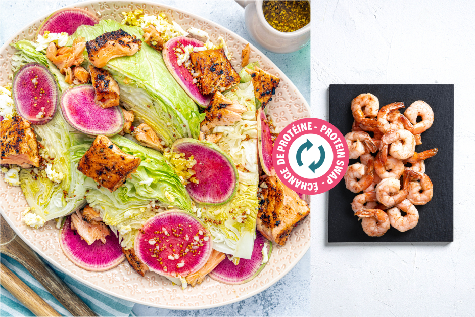 Protein Swap | Pink on Pink Shrimp Wedge Salad