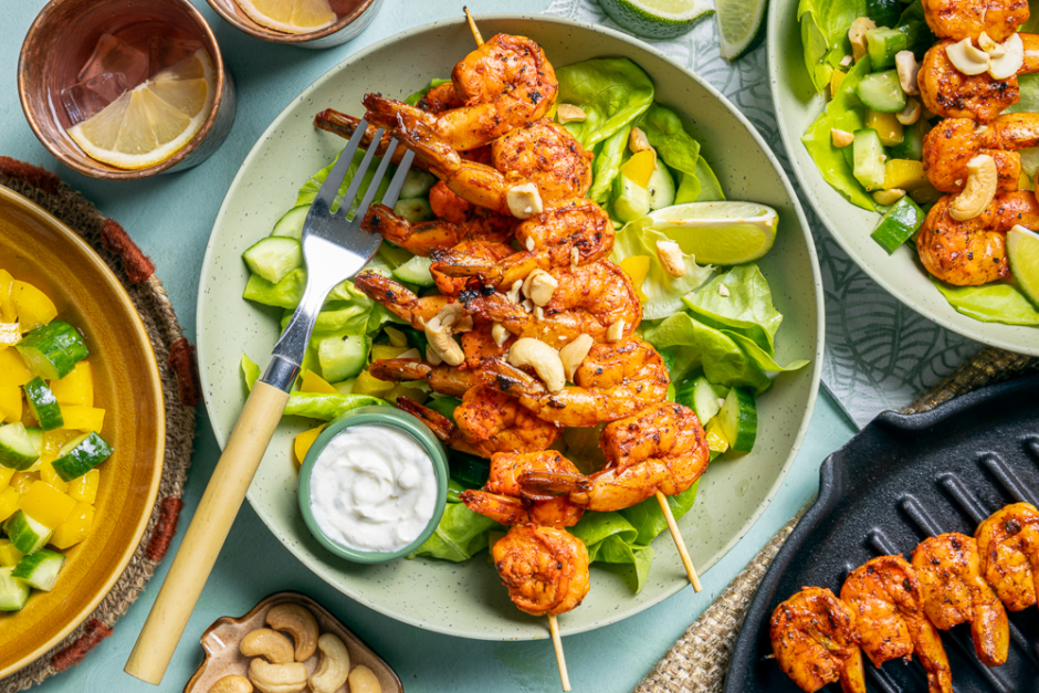 Quick Grilled Tandoori Shrimp Bowls