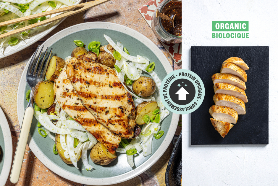 Surclassement de protéine | Paillard de poitrines de poulet BIO grillées aux fines herbes