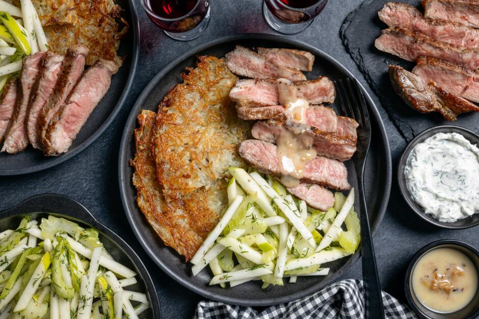 Grass-Fed Striploin Steak with Crispy Rösti