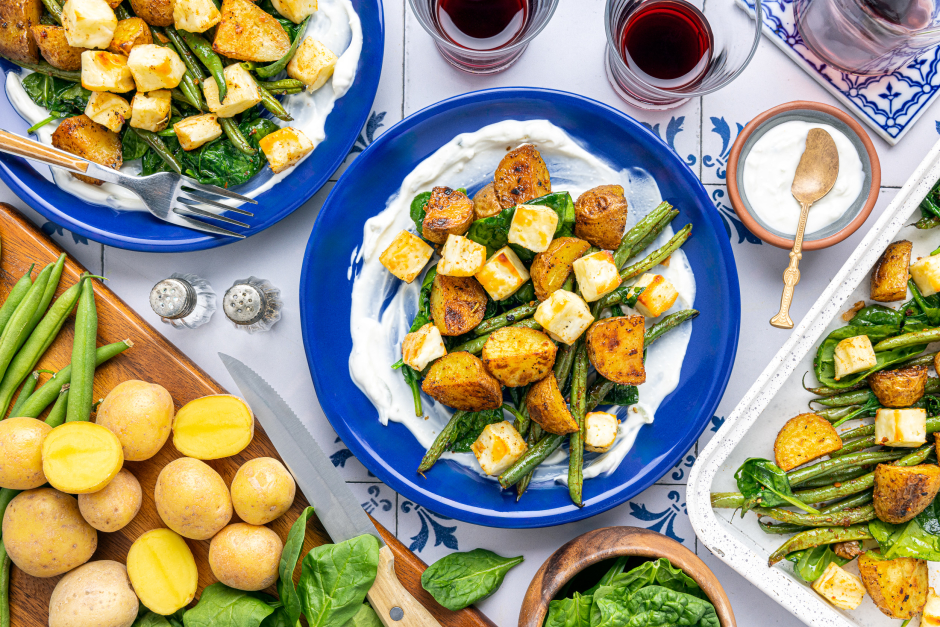 Greek-Spiced Halloumi Sheet Pan