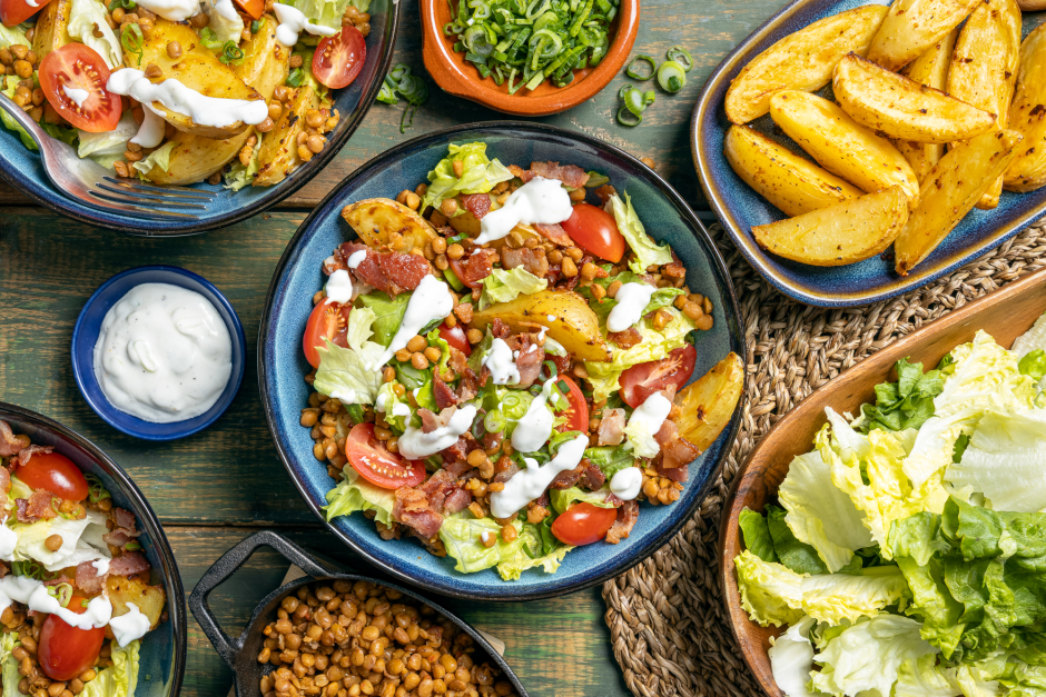 BLT Loaded Potatoes with Lentils