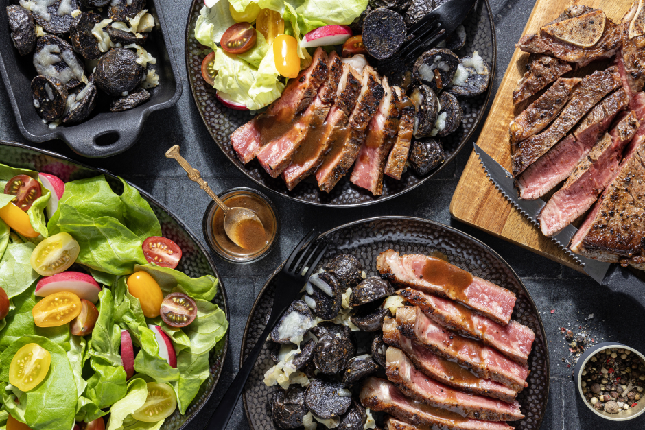 Pub-Style Grass-Fed AAA Porterhouse Steak with Worcestershire Pan Sauce
