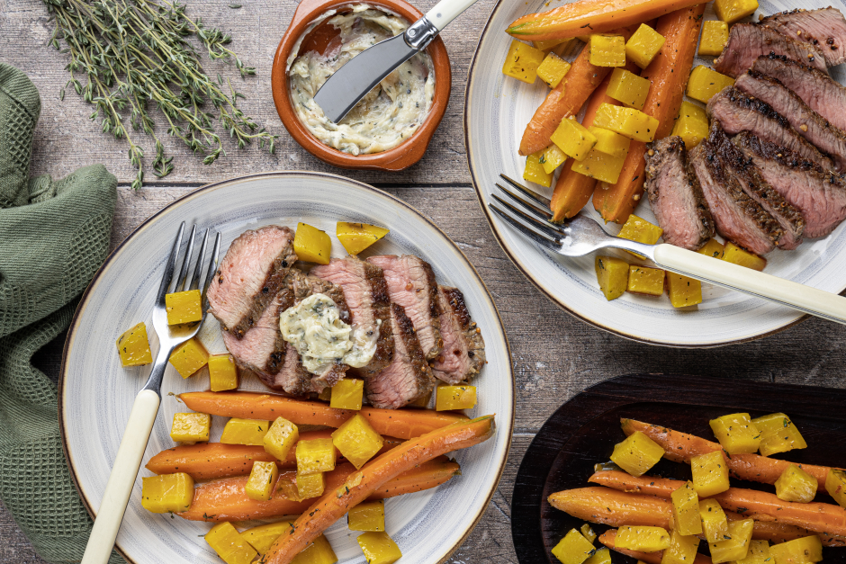 Calorie-Wise: Seared Steaks with Honey-Thyme Butter