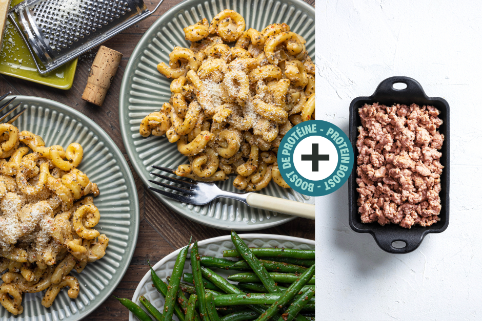 Protein Boost | Fast Fresh Gemelli Alfredo with Ground Pork