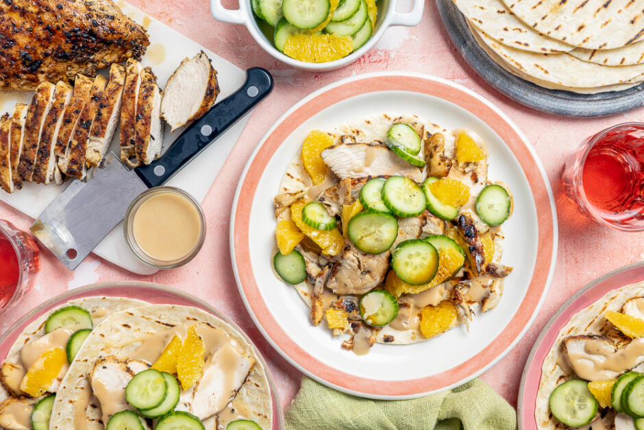Tacos de poulet grillé sauce mojo