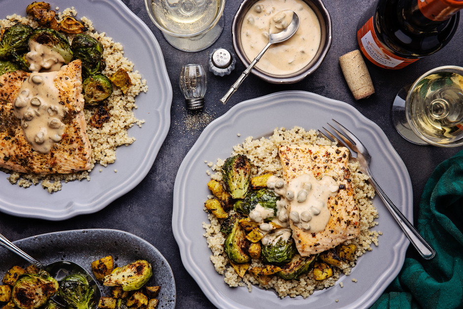 Carb-Wise: Pan-Fried Salmon & Creamy Caper Sauce