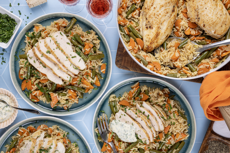 One-Pan Chicken, Veggie & Rice Skillet