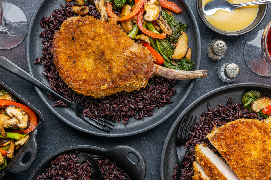 Tonkatsu de côtelettes de porc Nagano avec l’os