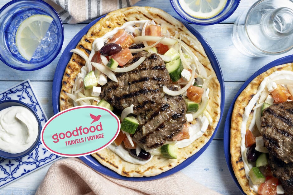 Goodfood voyage : Bifteki grillé sur pita de la Grèce