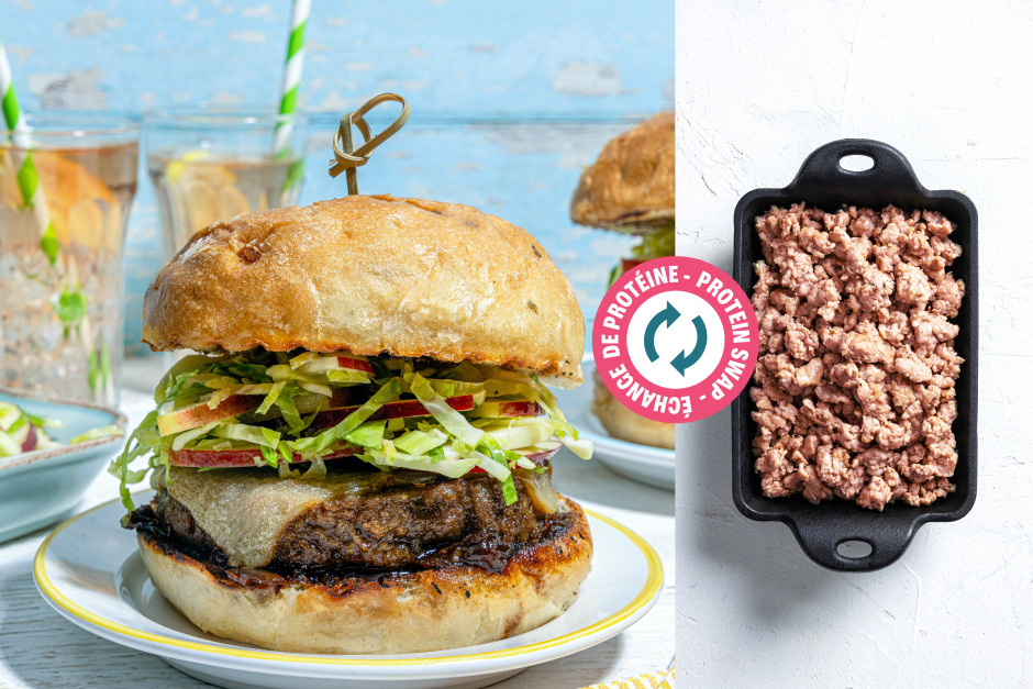Protein Swap | Ground Pork Smoked Cheddar Cheeseburgers