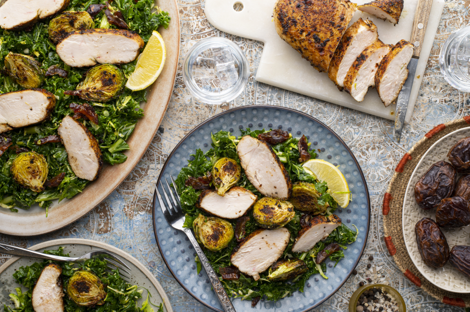 Lemony Chicken & Kale Caesar Salad