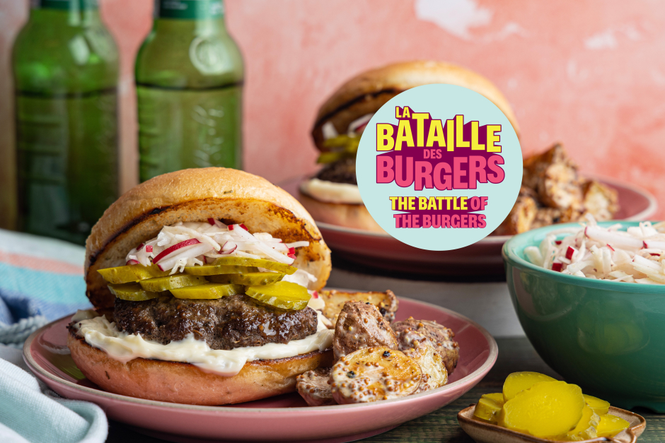 Beef Burgers with Creamy Potato Salad