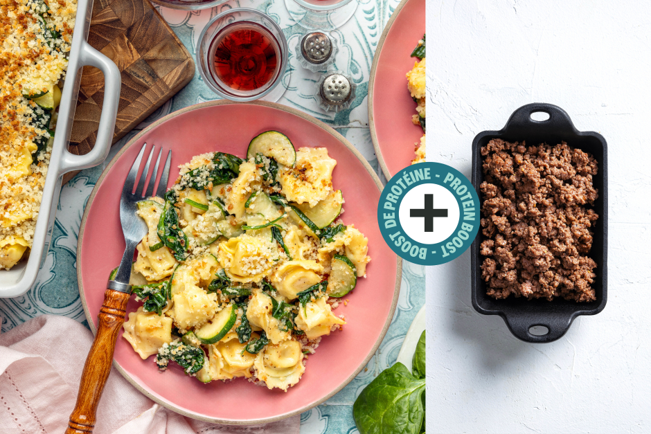 Protein Boost | Cheese Tortellini Al Forno with Ground Beef