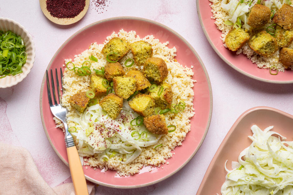 Zesty Falafel Couscous Bowls