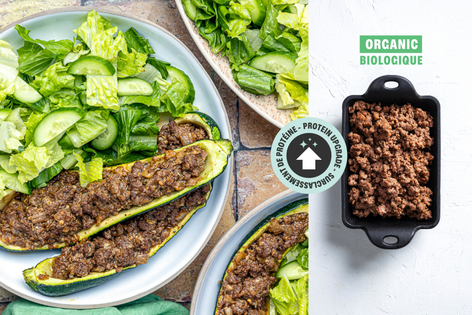 Protein Upgrade | ORGANIC Beef Sloppy Joe Zucchini Boats