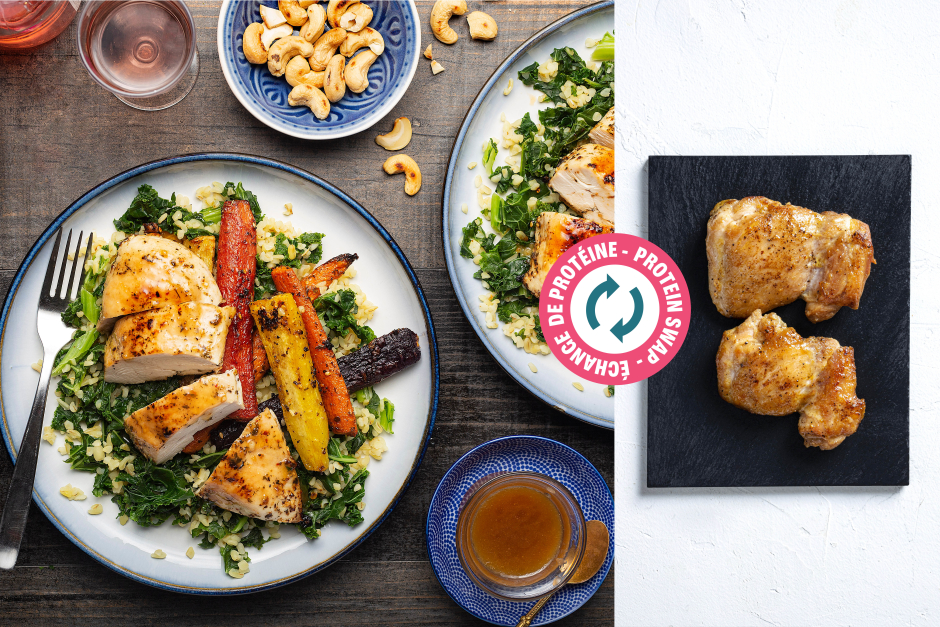 Protein Swap | Oven-Roasted Chicken Thighs & Multicoloured Nantes Carrots