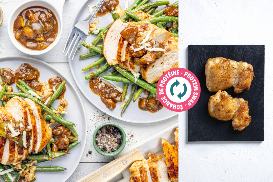 Protein Swap | Keto: Seared Chicken Thighs & Tomatillo Pan Sauce