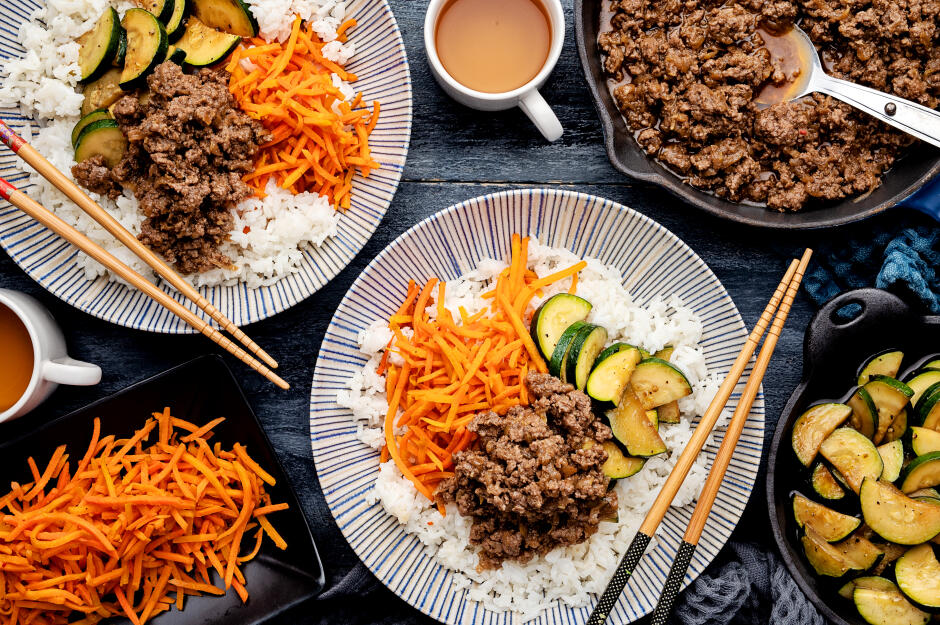Ground Pork & Sneaky Pear Bulgogi Bibimbap