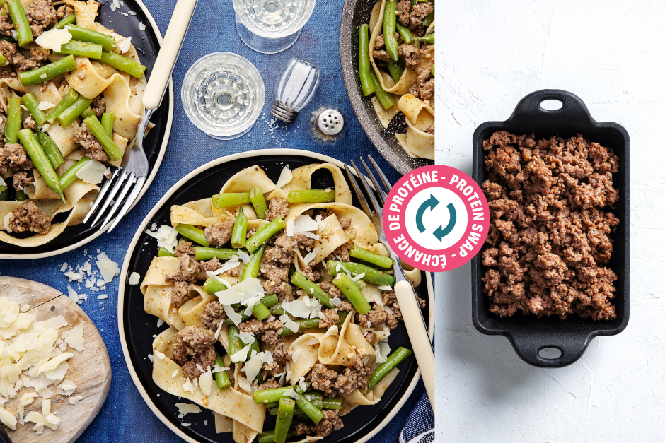 Protein Swap | Meaty Ground Beef Pappardelle