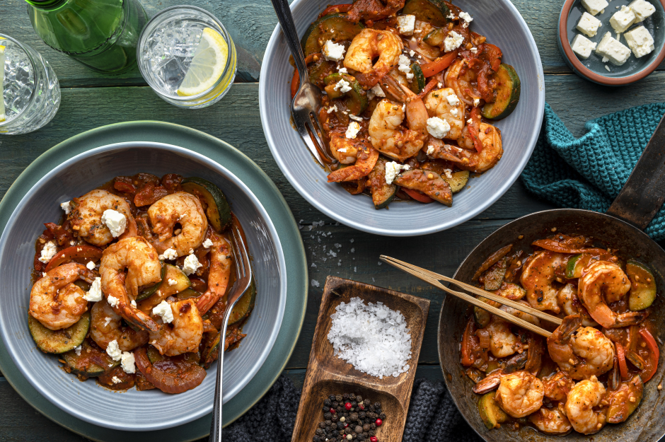 Keto: Fast Mediterranean-Style Shrimp