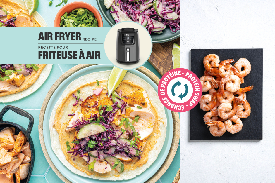Échange de protéine | Tacos de crevettes BBQ croustillantes