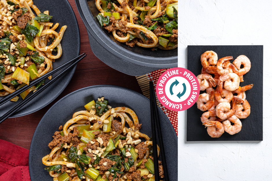 Protein Swap | Speedy Spicy Shrimp & Gochujang Udon Noodles