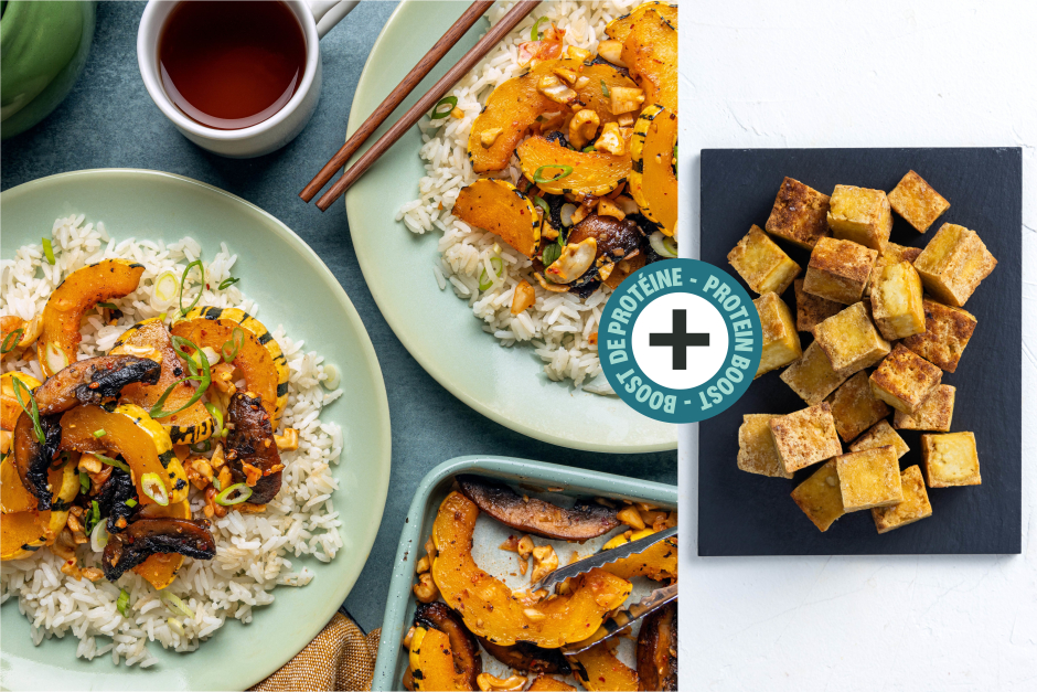 Protein Boost | Kimchi-Cashew Vegan Veggie Roast with Tofu