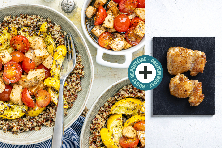 Boost de protéines | Bols de quinoa rapido style caprese avec poulet