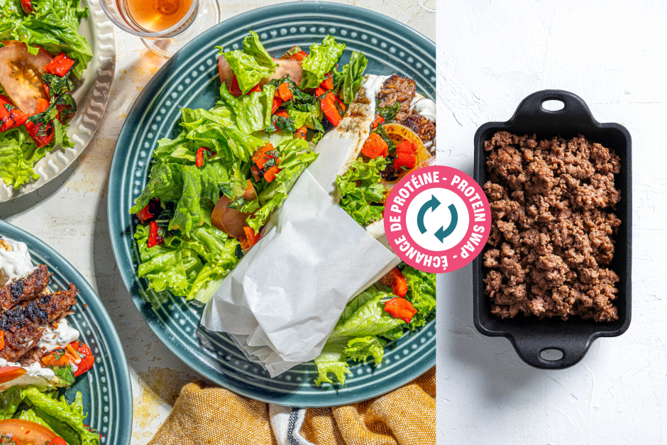 Protein Swap | Grilled Ground Beef Gyro Pita