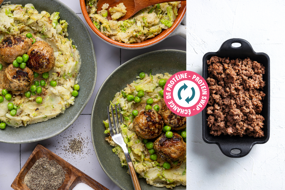 Protein Swap | Beef Meatballs & Peas in Creamy Gravy