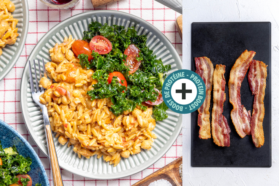 Protein Boost | One-Pot Summery Bacon & Chickpea Orzotto