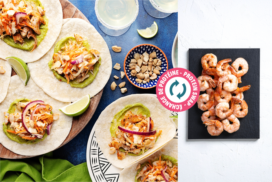 Protein Swap | Crunch Time Shrimp Tacos