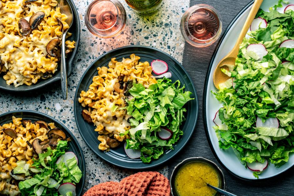 Creamy Mushroom & Mozza Skillet Mafalda