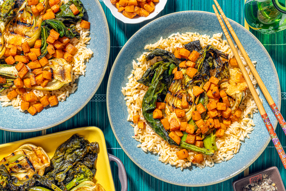 Char Siu Veggie Rice Bowls