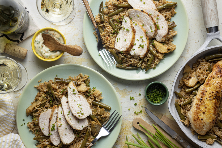 Poêlée de poulet et de riz