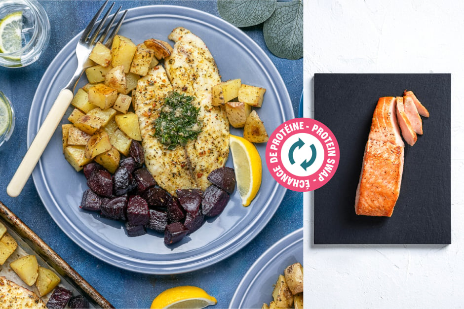 Protein Swap | Salmon & Root Vegetables Sheet Pan