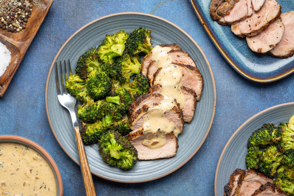 Creamy Dijon-Thyme Pork Tenderloin Platter