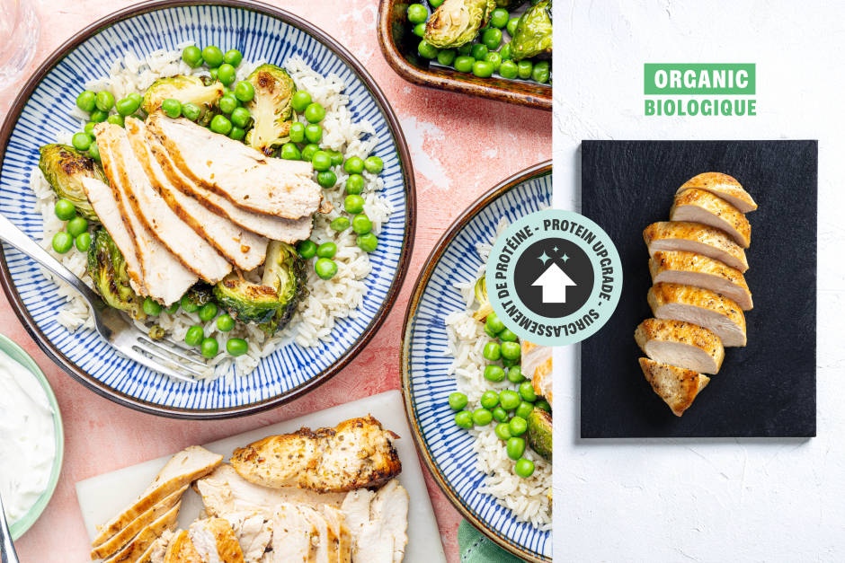 Surclassement de protéine | Poitrines de poulet BIO au citron, à l’ail et à l’origan