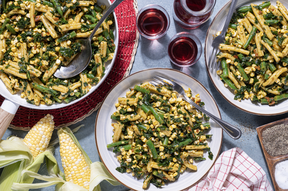 Corn, String Bean & Gemelli Pasta Salad