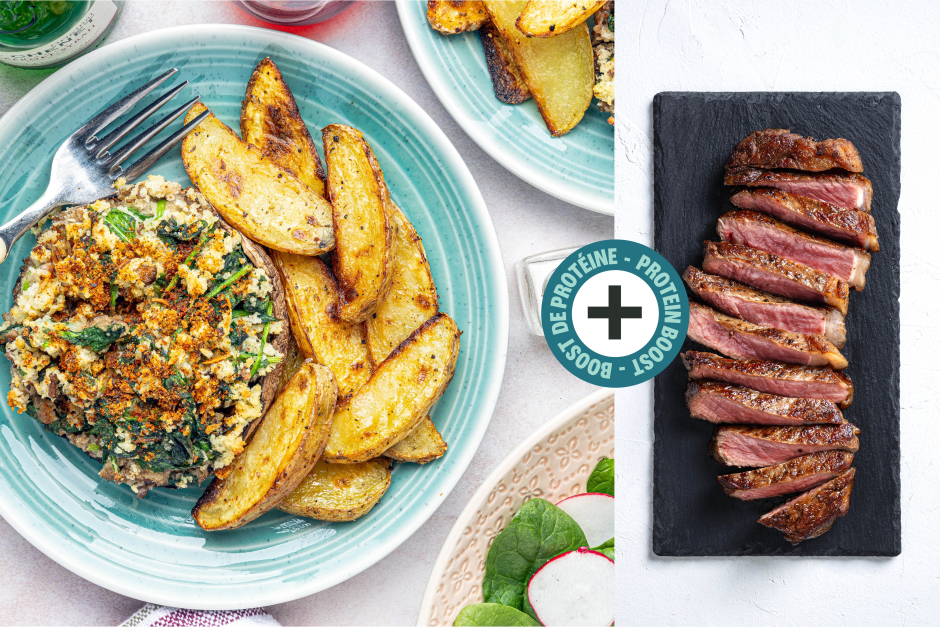 Boost de protéines | Portobellos farcis au mascarpone avec steak de contre-filet