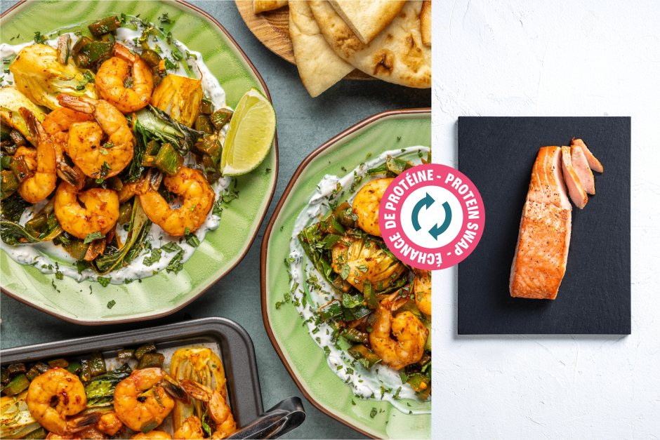 Échange de protéine | Saumon tandoori piquant express sur une plaque