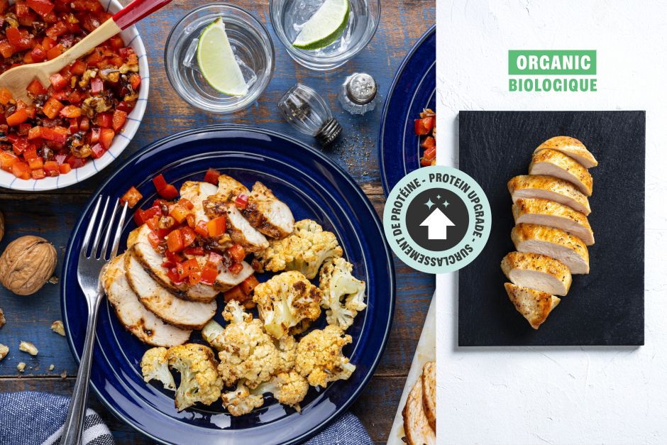 Protein Upgrade | Seared ORGANIC Chicken Breasts with Sweet Pepper-Walnut Salsa