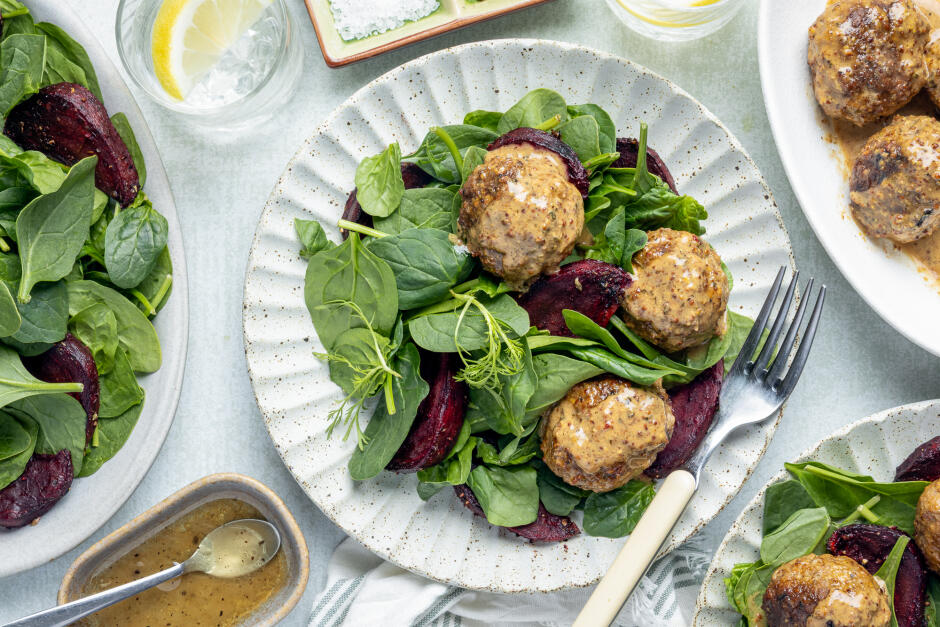 Nordic Beef Meatballs in Creamy Mustard Sauce