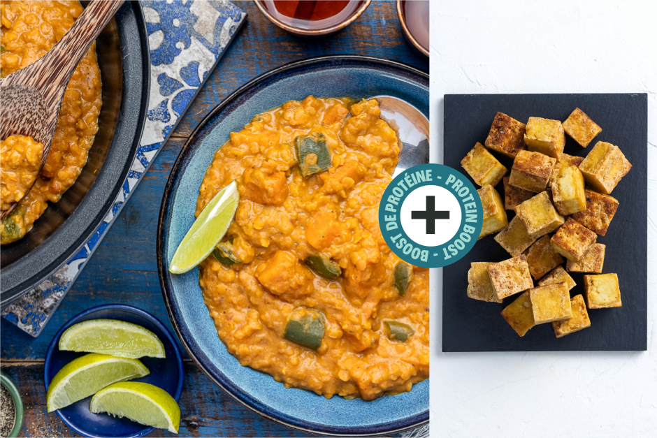 Protein Boost | Mulligatawny-Inspired Vegan Lentil Soup with Tofu